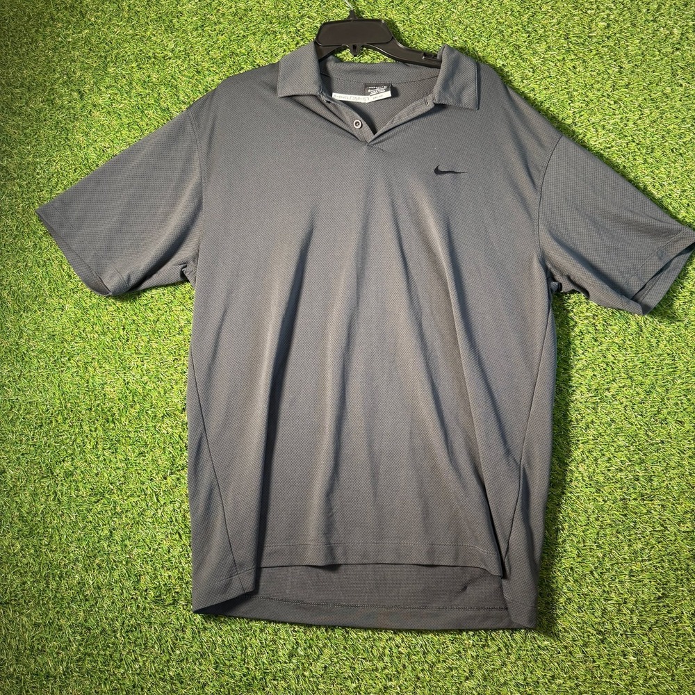 Nike Golf Dri-Fit Polo Shirt Gray XL Made in Taiwan Classic Athletic Golf